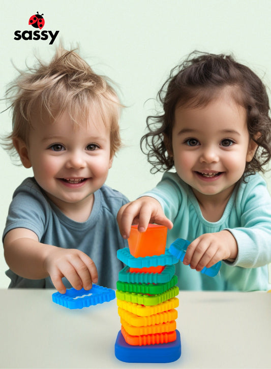 Sassy Twisty Towers Ring Stacker for Babies 12m+ - Marah Kids