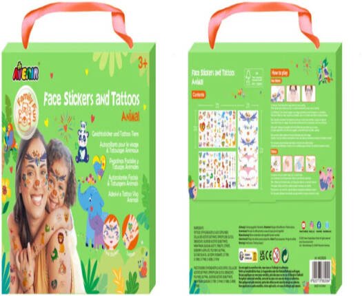 Avenir - Face Stickers and Tattoos - Animal Multicolour | trendy and colorful kids nail stickers and tattoo fashions | Ideal gifts for girlfriends. | Ages 3+ - Marah Kids