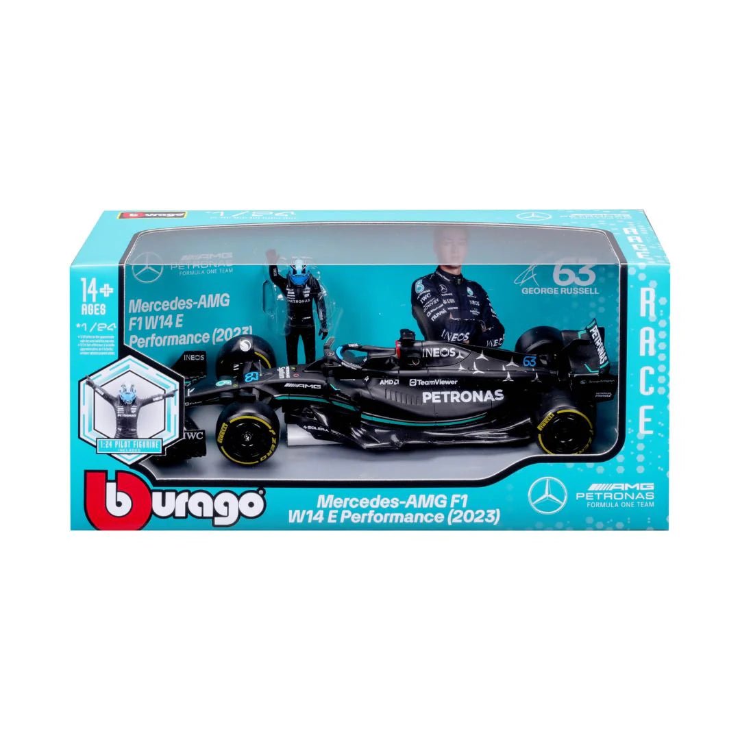Bburago 1:24 Formula (with figure) - Mercedes - AMG Petronas Team W14 E Performance - Marah Kids