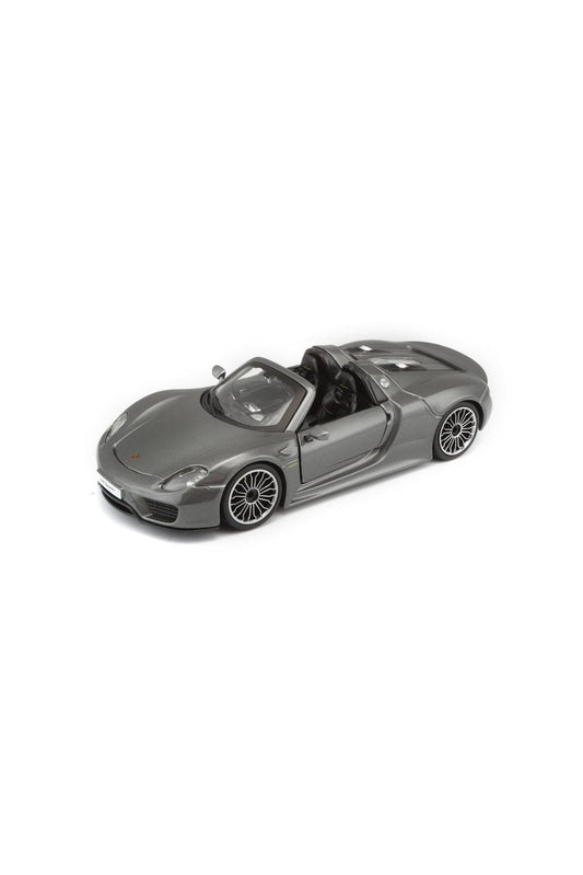 Bburago Porsche 918 Spyder 1:24 Gray Diecast Model - Marah Kids