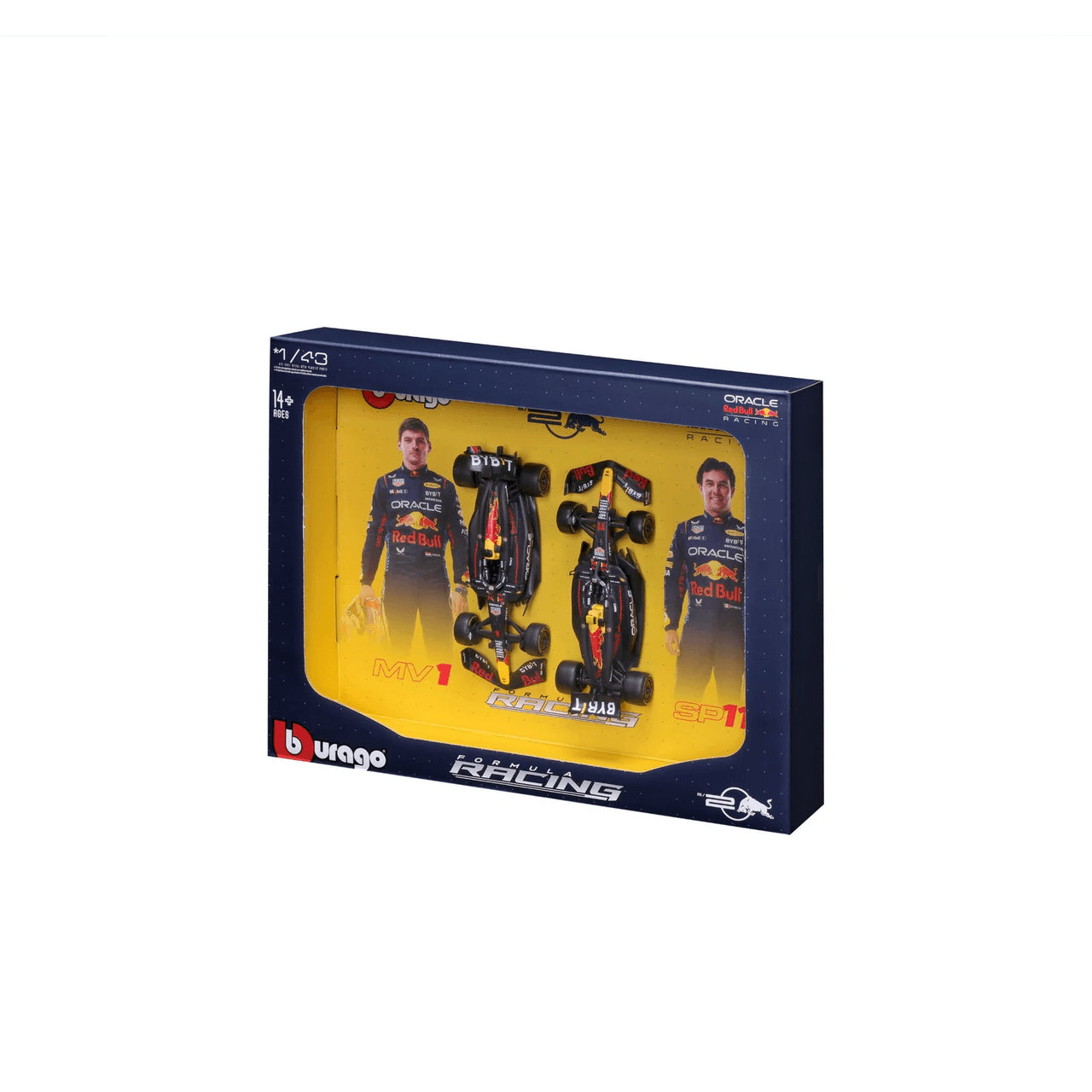Bburago 1:43 Formula (without helmet & plastic stand) - Red Bull Racing RB20 (2024) 2-Pk. (Vertical)