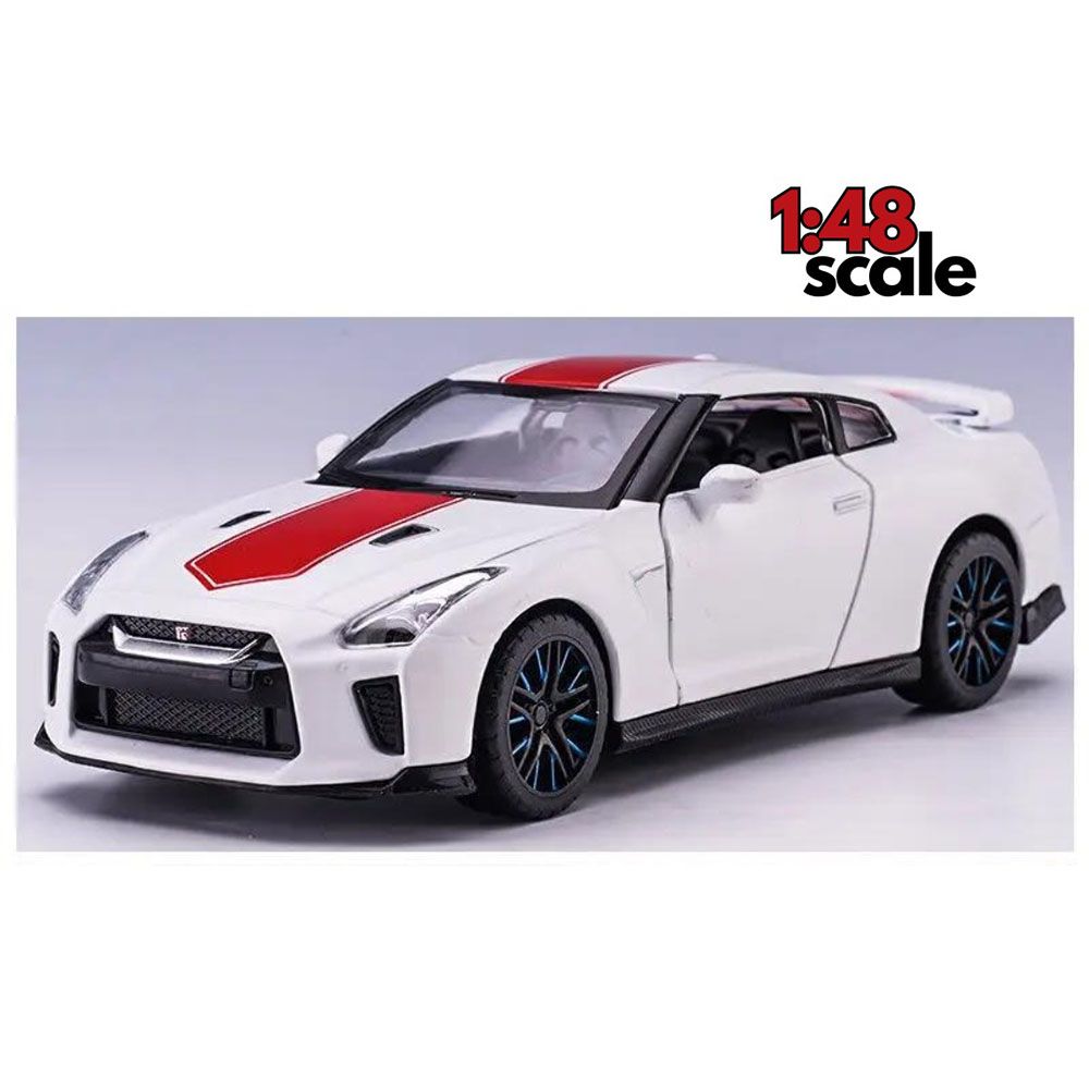 D - power MSZ – Nissan GTR - White | Die - Cast Replica, Ultimate Collector's Item, Race Cars | Toy Vehicles, Metal Toy Car Model - Pull Back Collection | Size - 1:64, For Kids 3+ - Marah Kids