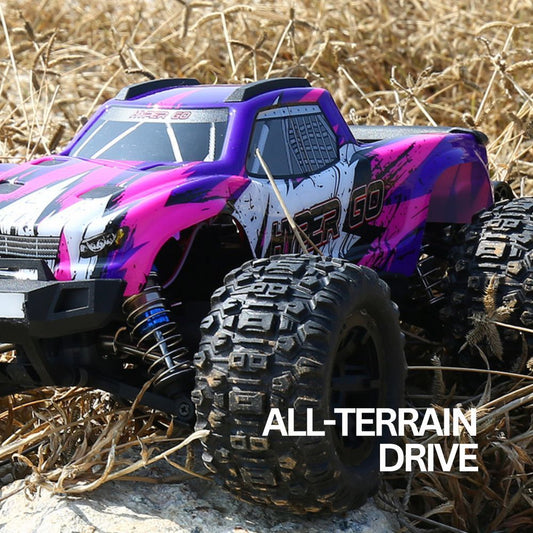 MJX – RC Hobby Grade GPS Truck | High Speed 38km/h, 2.4Ghz Remote Control | 1:16 Scale Radio Controlled Off - roader w Bluetooth & App | RTR, All Terrain - Purple - Marah Kids