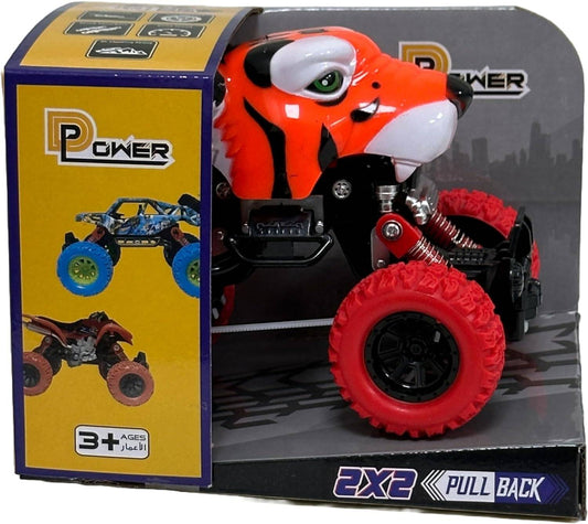 D - Power - PullBack Crazy Tiger Truck | No Batteries Needed, Fun for All Ages | 3+ - Marah Kids
