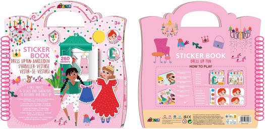 Avenir - Sticker Book Dress Up Fun Multicolour | Easy, mess - free and fun! Convenient carry handle and beautiful illustrations | Peel off the stickers | Convenient carry handle | Ages 3+ - Marah Kids