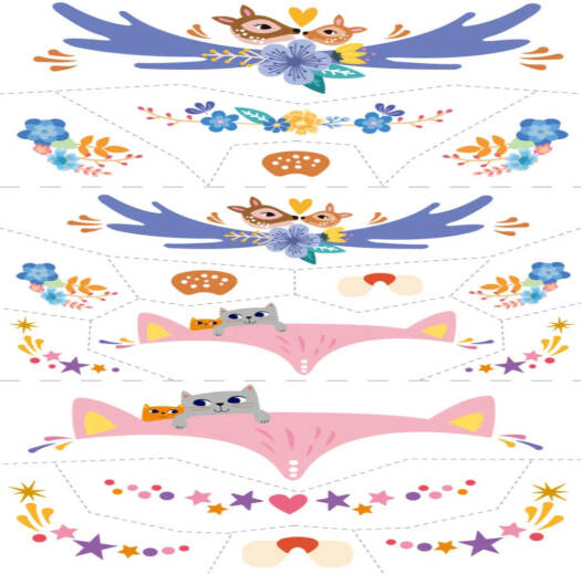 Avenir - Face Stickers and Tattoos - Animal Multicolour | trendy and colorful kids nail stickers and tattoo fashions | Ideal gifts for girlfriends. | Ages 3+ - Marah Kids