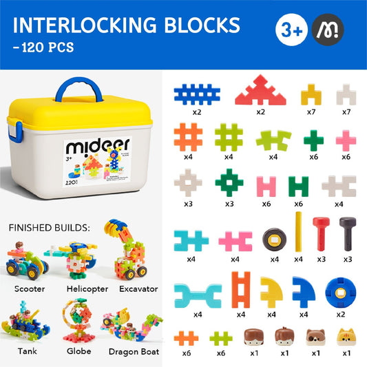 Mideer Interlocking Blocks - 120 Pieces - Marah Kids