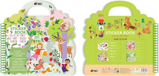 Avenir - Sticker Book Life in the Forest Multicolour | Easy, mess - free and fun! Convenient carry handle and beautiful illustrations | Peel off the stickers | Convenient carry handle | Ages 3+ - Marah Kids