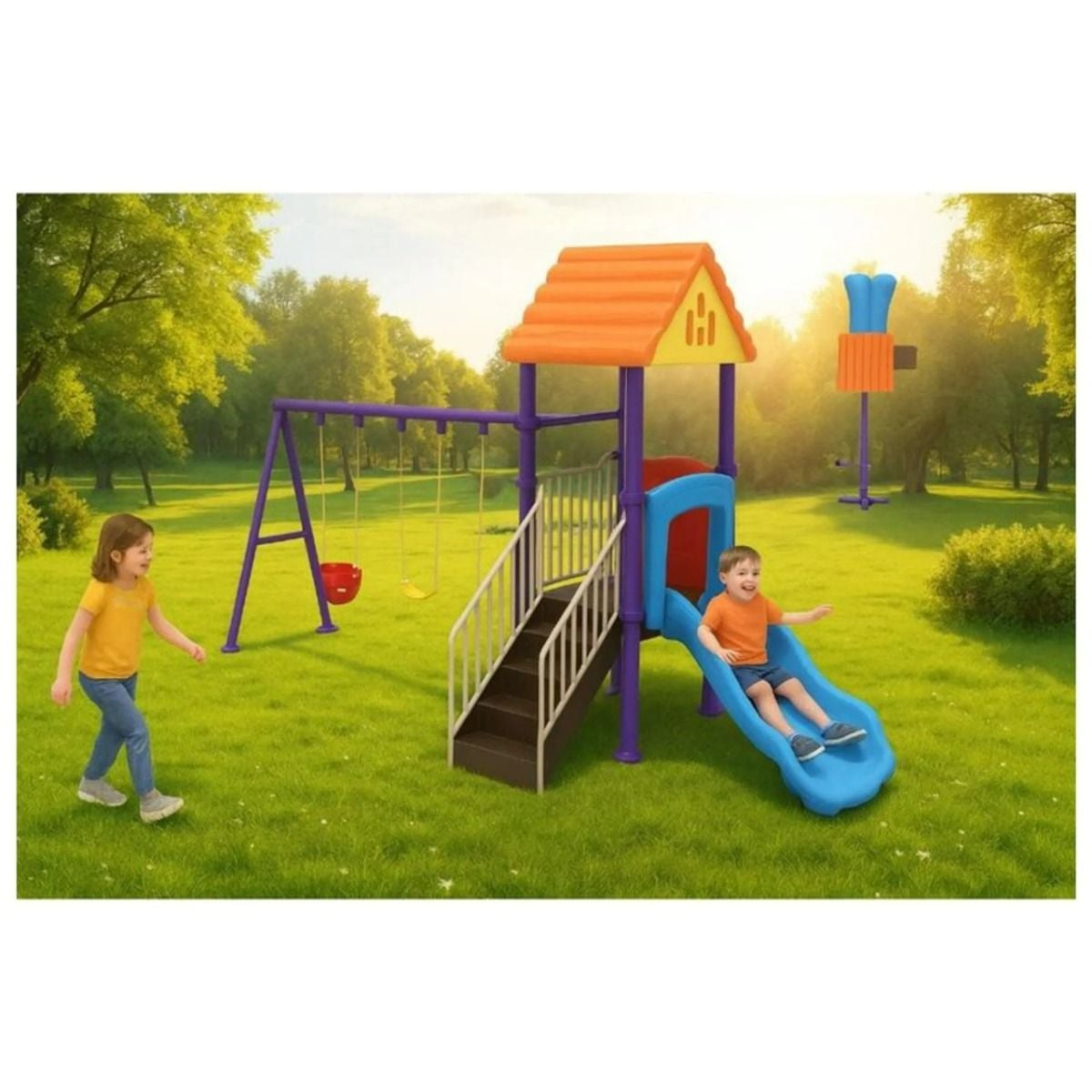Gambol - Kids Active Hub With 3 Swings & 1 Slide - image 4
