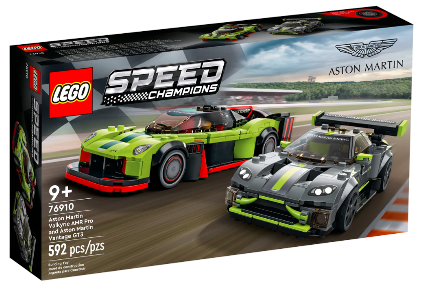 Lego Aston Martin Valkyrie AMR Pro and Aston Martin Vantage GT3
