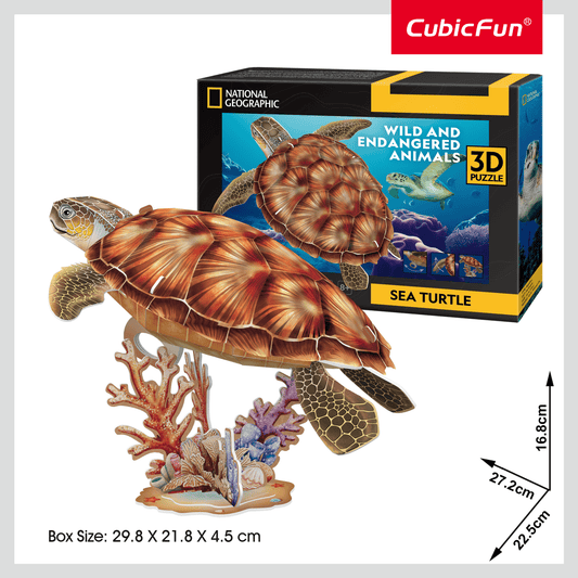 CUBIC FUN NGEO 3D PUZZLE SEA TURTLE 31PCS - Marah Kids