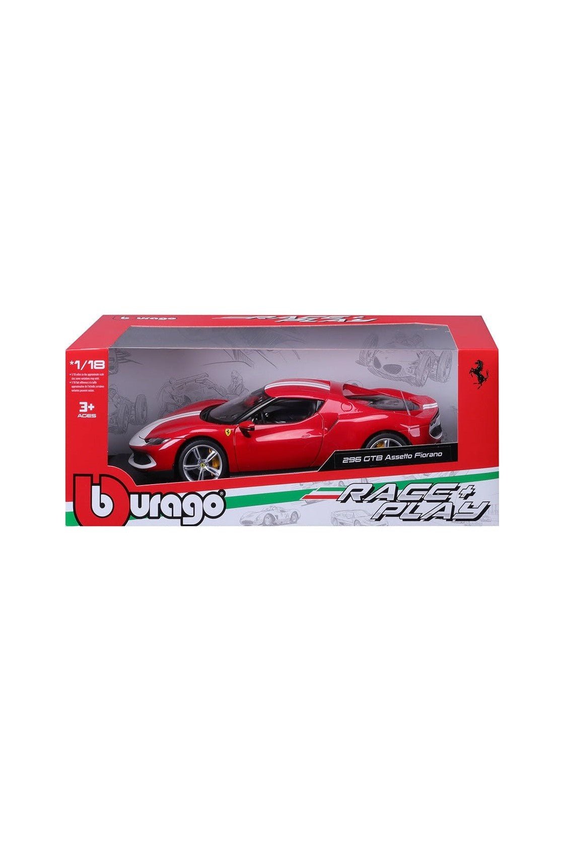 Bburago Ferrari 296 GTB Assetto Fiorano Red Diecast Model - Marah Kids