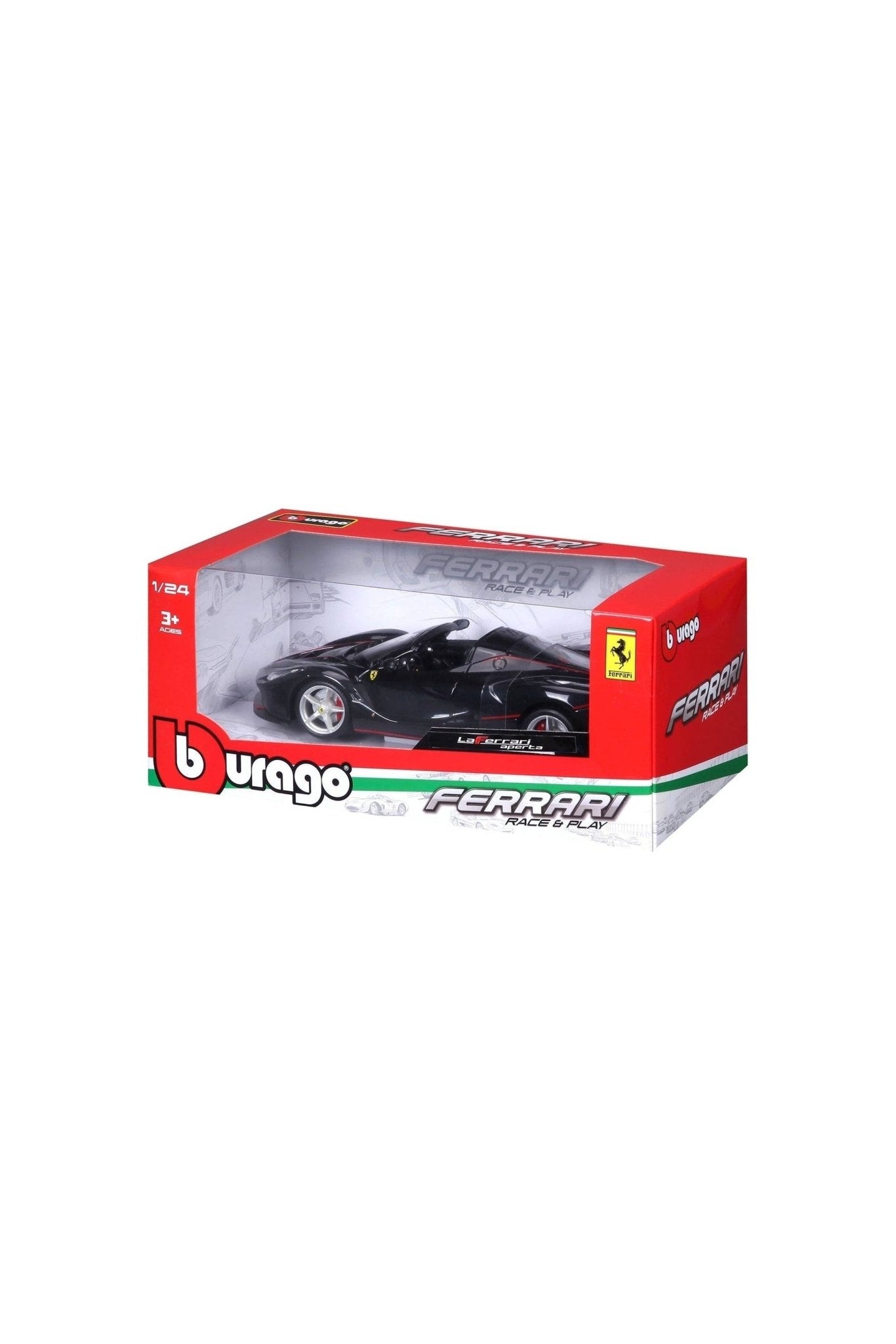 Bburago 1/24 LaFerrari Aperta Nera R & P (w/o stand) - Marah Kids
