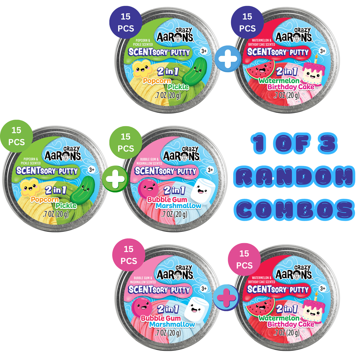 Crazy Aaron's - Puttyworld 30 Count Scentsory Duo Mash-Ups Tin Assortment - Marah Kids