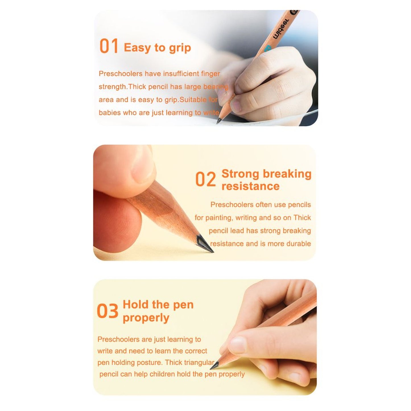 Triangular Pencil 2B - 6 Pcs