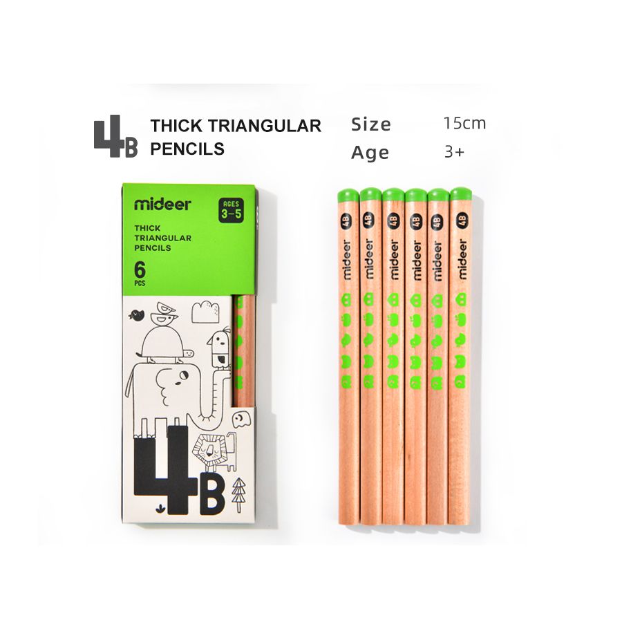 Triangular Pencil 4B - 6 Pcs