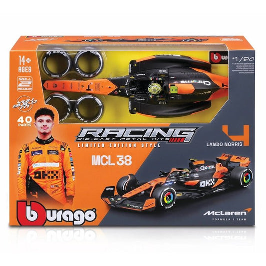 Bburago 1:24 Formula Model Kit (With Helmet, Without Plastic Stand) - Mclaren Team Mcl38 - 4 - Marah Kids