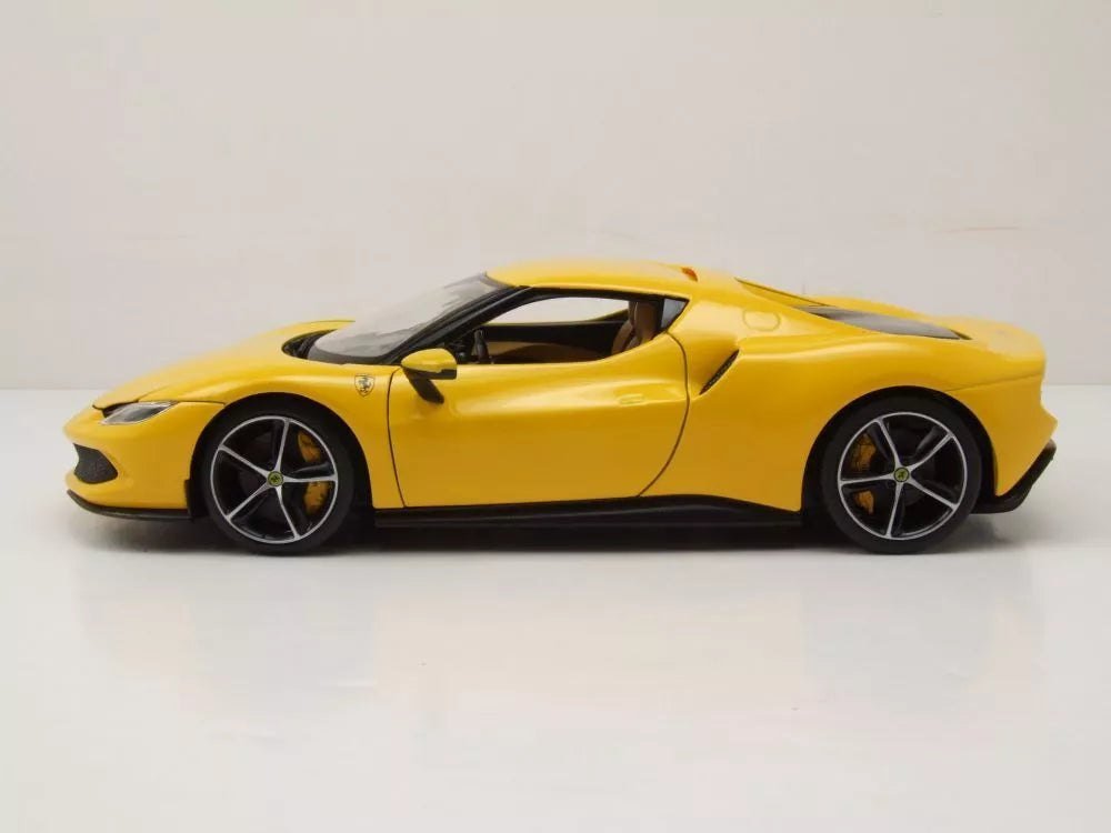 Ferrari 296 GTB Yellow 1:18 Diecast Model Car by Bburago - Marah Kids