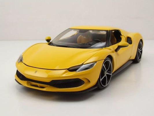 Ferrari 296 GTB Yellow 1:18 Diecast Model Car by Bburago - Marah Kids