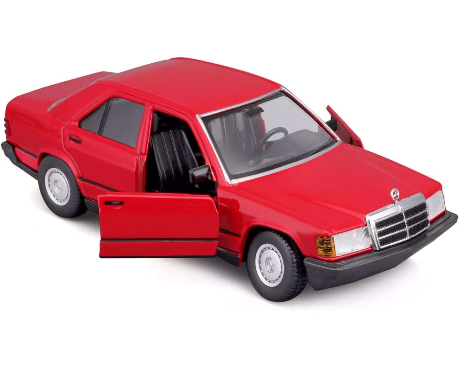 Bburago 18 - 21103 Model Car - Mercedes 190E '87 (Red, Scale 1:24) - Marah Kids