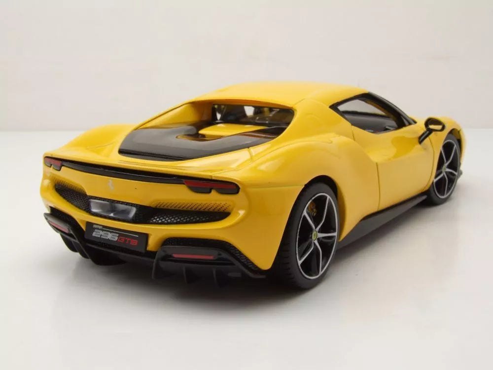 Ferrari 296 GTB Yellow 1:18 Diecast Model Car by Bburago - Marah Kids