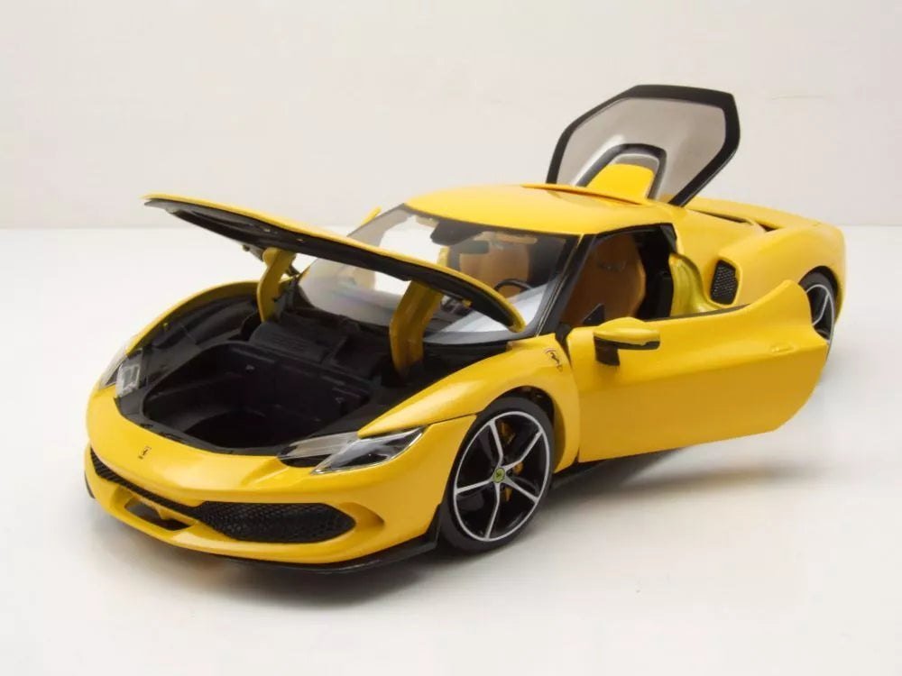 Ferrari 296 GTB Yellow 1:18 Diecast Model Car by Bburago - Marah Kids