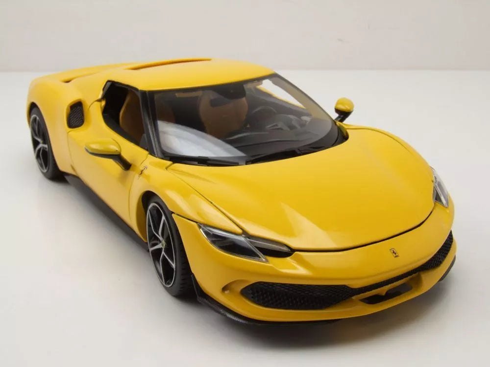Ferrari 296 GTB Yellow 1:18 Diecast Model Car by Bburago - Marah Kids
