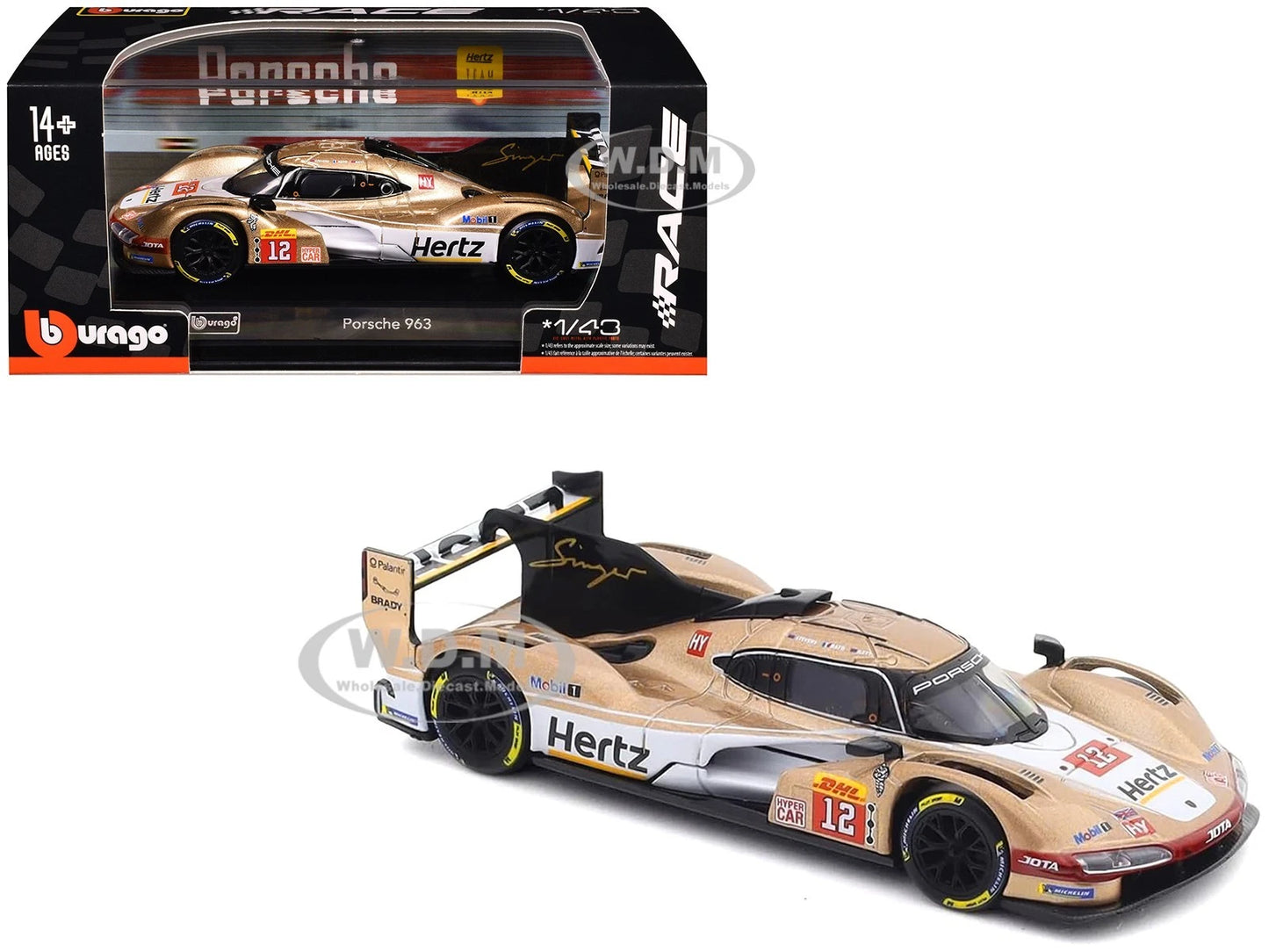 Bburago 1:43 RACE (Coll. A) - Porsche 963 - #12 Hertz Jota
