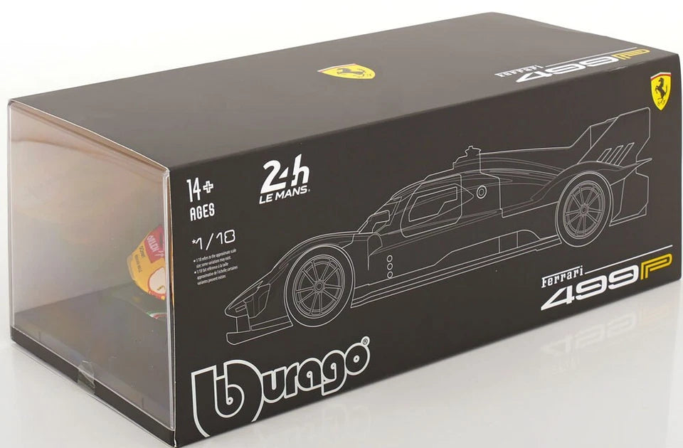 Bburago 1:18 Ferrari Racing - 499P (24h LE MANS Hypercar 2024) (AF CORSE TEAM) (DELUXE VERSION)