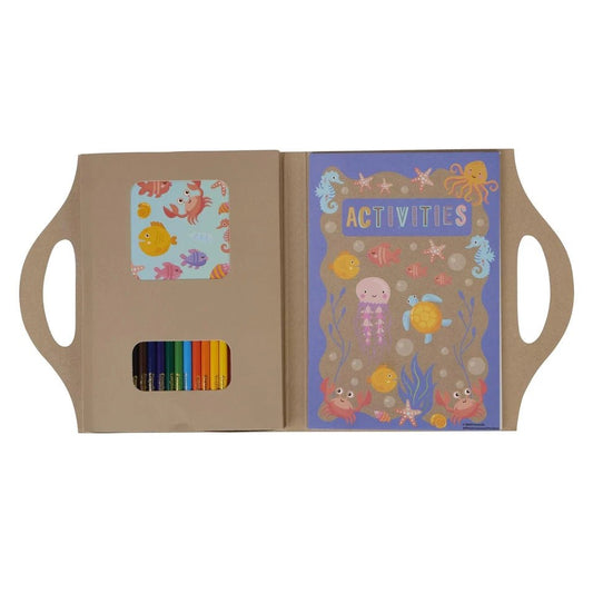 Crayola Activity Craft Case | It is thoughtfully packed with a range of art supplies that inspire creativity, improve fine motor skills, and offer hours of endless fun wit , 12 mini coloring pencils, 2 sticker sheets | Ages 5+ - Marah Kids