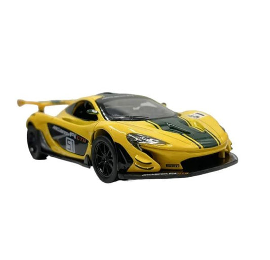 D - power MSZ – McLaren P1™ GTR - Yellow | Die - Cast Replica, Ultimate Collector's Item, Super Cars | Toy Vehicles, Metal Toy Car Model - Pull Back Collection | Size - 1:31, For Kids 3+ - Marah Kids