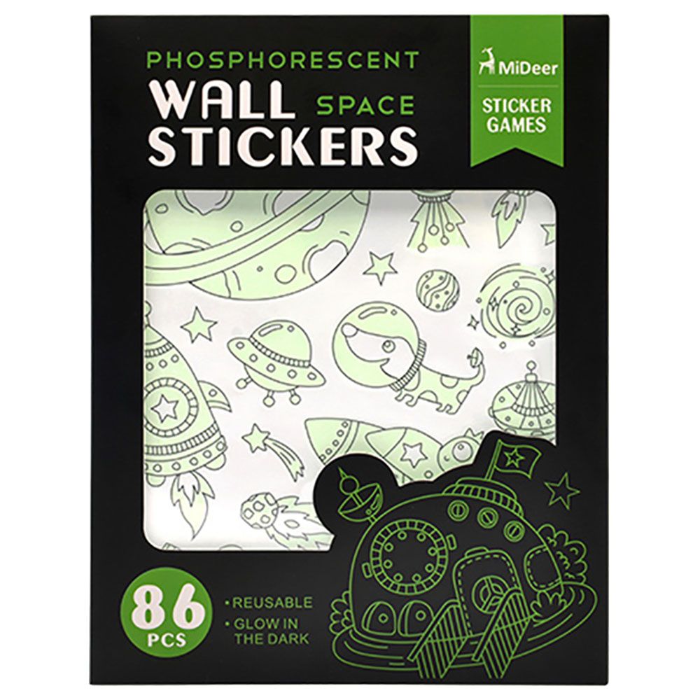 Fluorescent Stickers - Space - Marah Kids