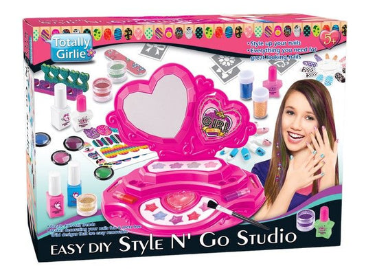 Totally Girlie - Easy Style N' Go Nails Studio DIY Crafts Kit - Marah Kids