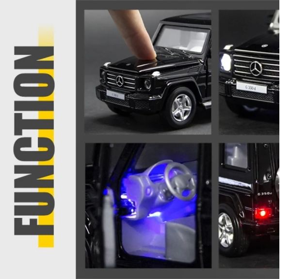 D - power MSZ – Mercedes Benz G350D - Black | Die - Cast Replica, Ultimate Collector's Item, SUV Cars | Toy Vehicles, Metal Toy Car Model - Pull Back Collection | Size - 1:32, For Kids 3+ - Marah Kids