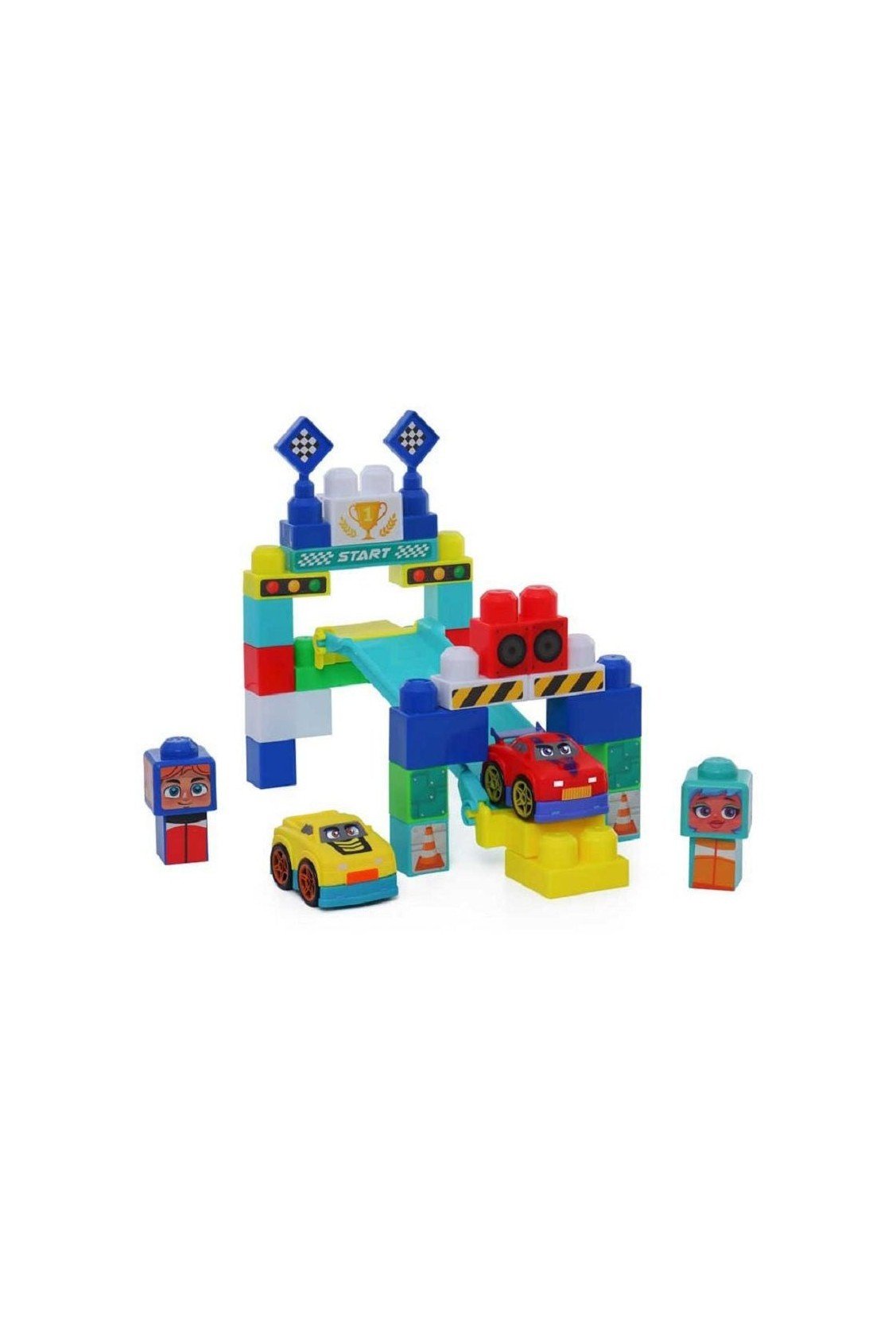 Happy Line - Block Maxi 2 City Car Set 35 Pieces - Marah Kids