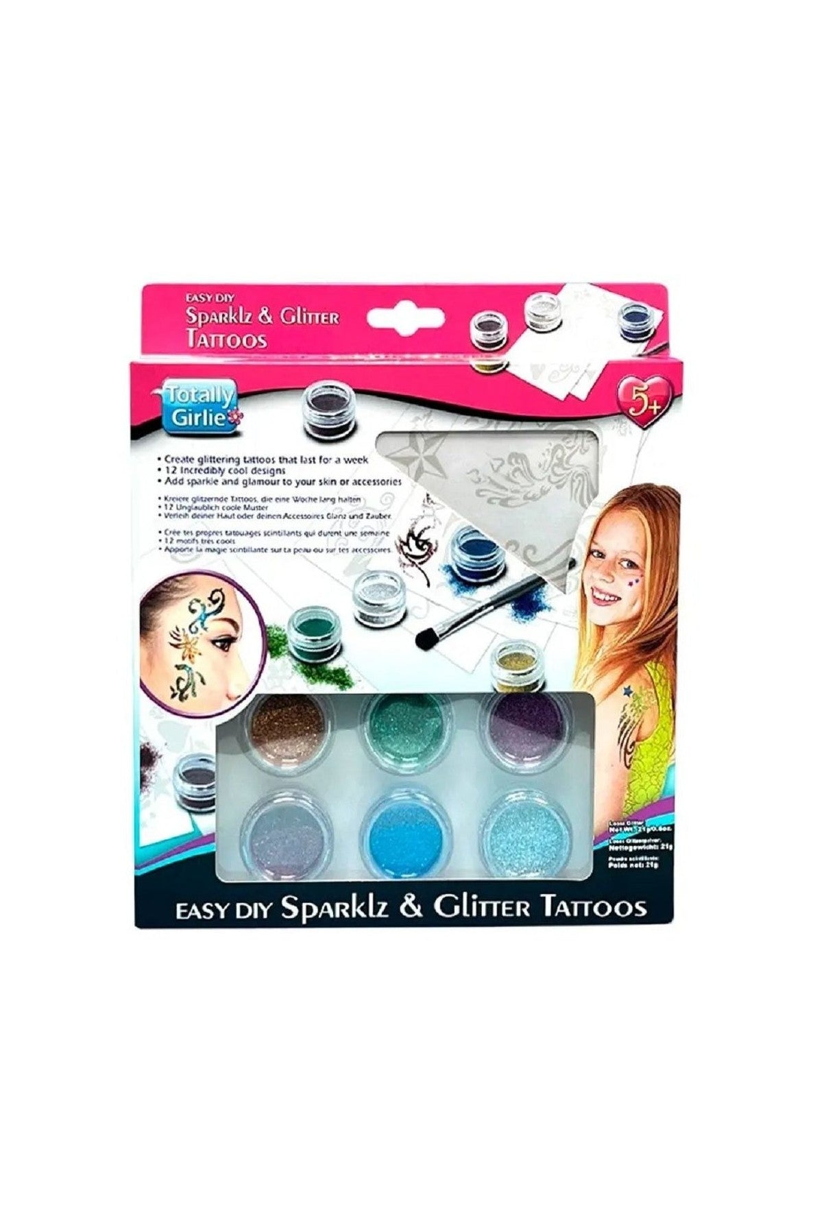 Totally Girlie - Easy Sparklz & Glitter Tattoos DIY Crafts Kit - Marah Kids
