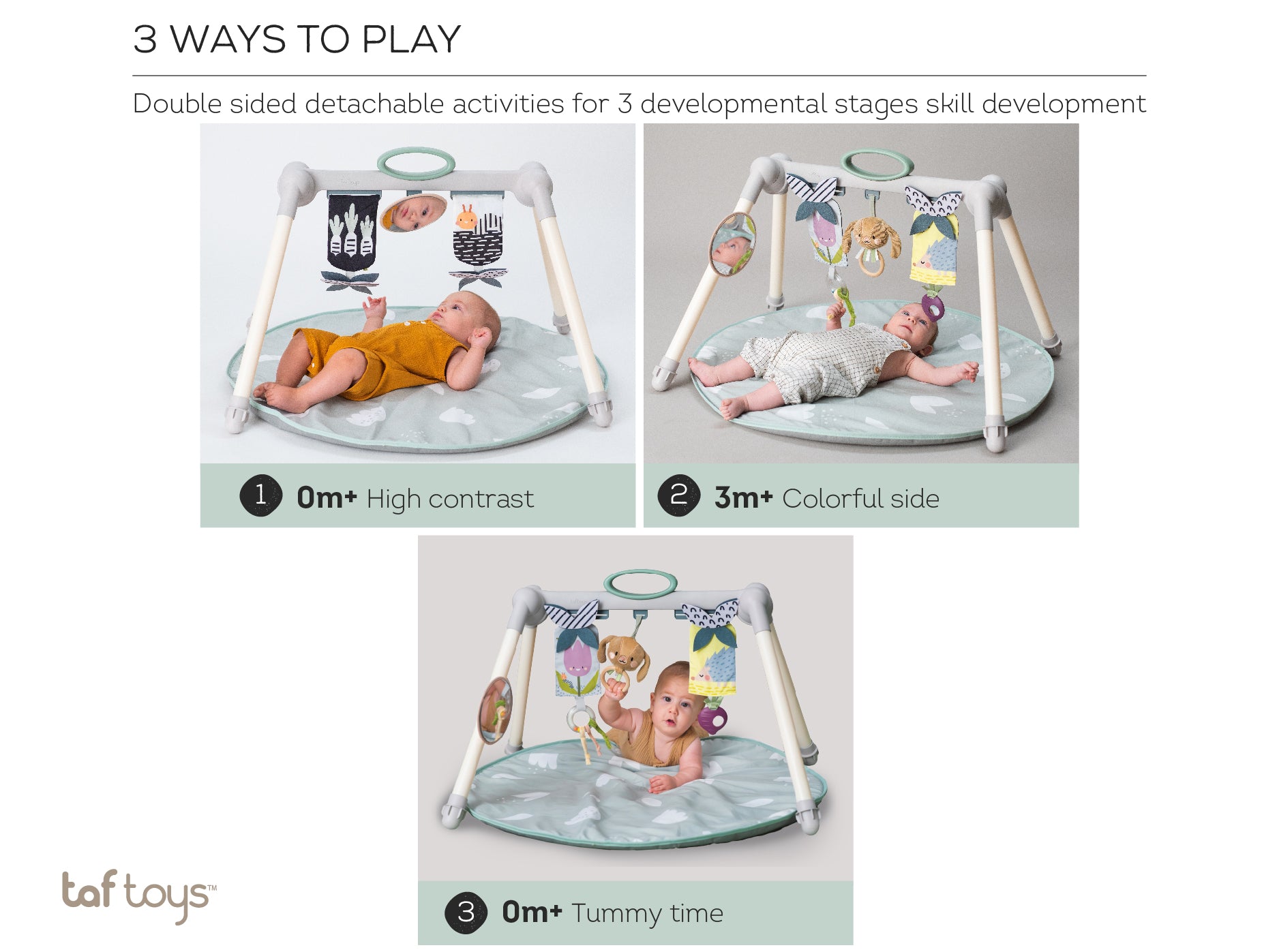 Taf Toys Urban Garden Foldable Gym | Double - Sided Baby Play Gym, 0M+ - Marah Kids