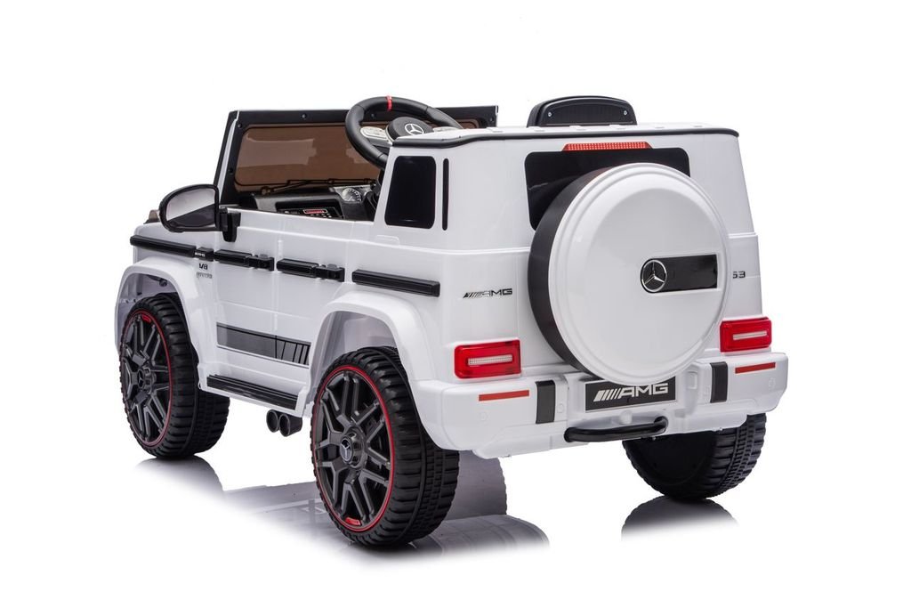 MERCEDES BENZ G63 AMG 12V RIDE - ON | 2 MOTORS | EVA WHEELS | LEATHER SEAT | WHITE - Marah Kids