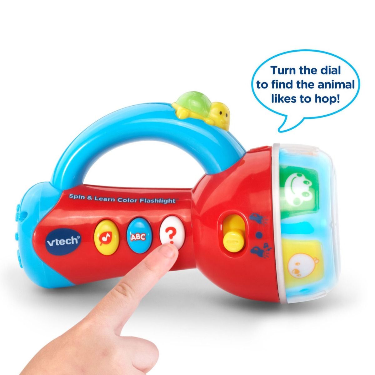 VTech Spin & Learn Color Flashlight Toy with Light - Up Colors, Music & Animal Sounds for Babies - Marah Kids