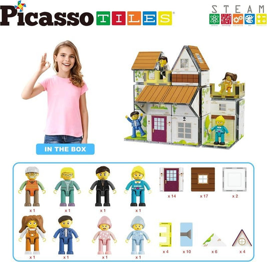 Picasso Magnetic Tiles Homestead Family Theme 65 - pieces - Marah Kids