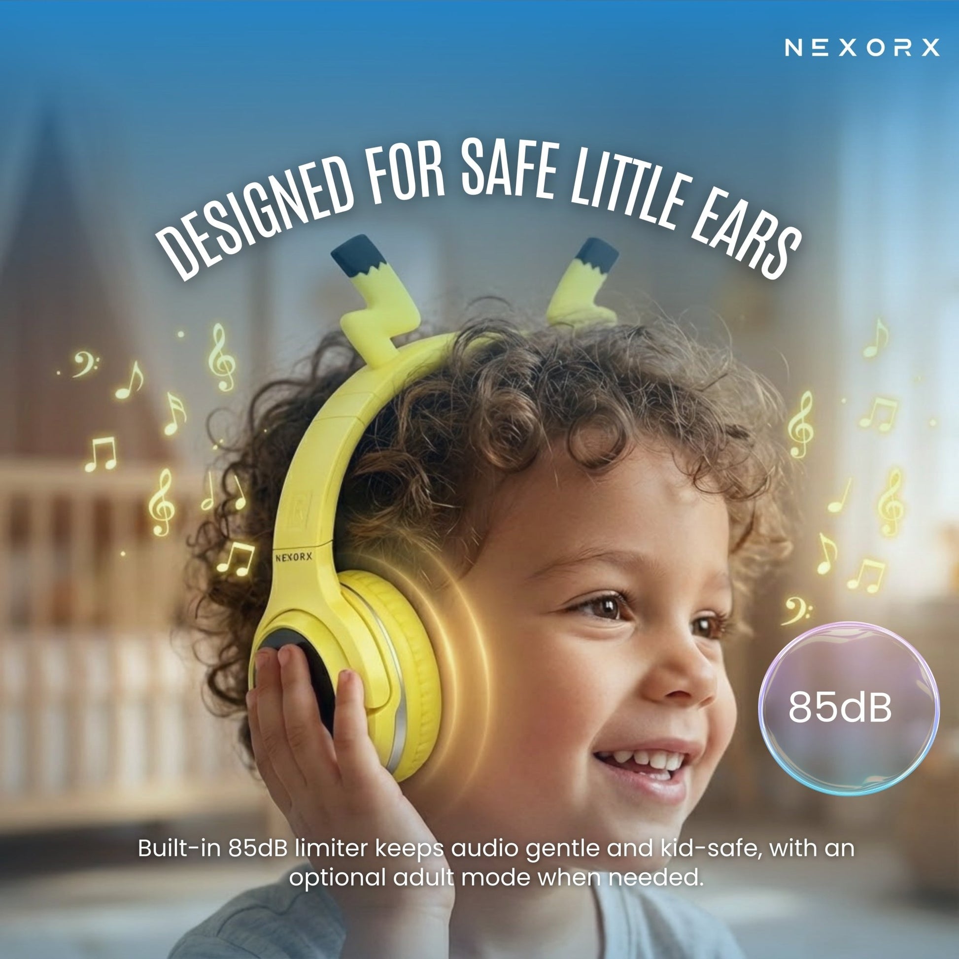 NEXORX Kids BT Headset 003 – Yellow - Marah Kids
