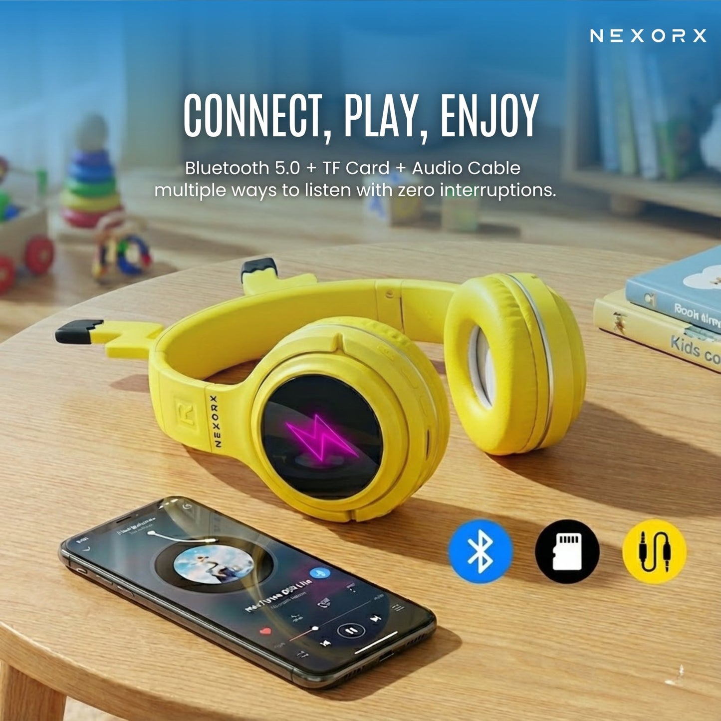 NEXORX Kids BT Headset 003 – Yellow - Marah Kids
