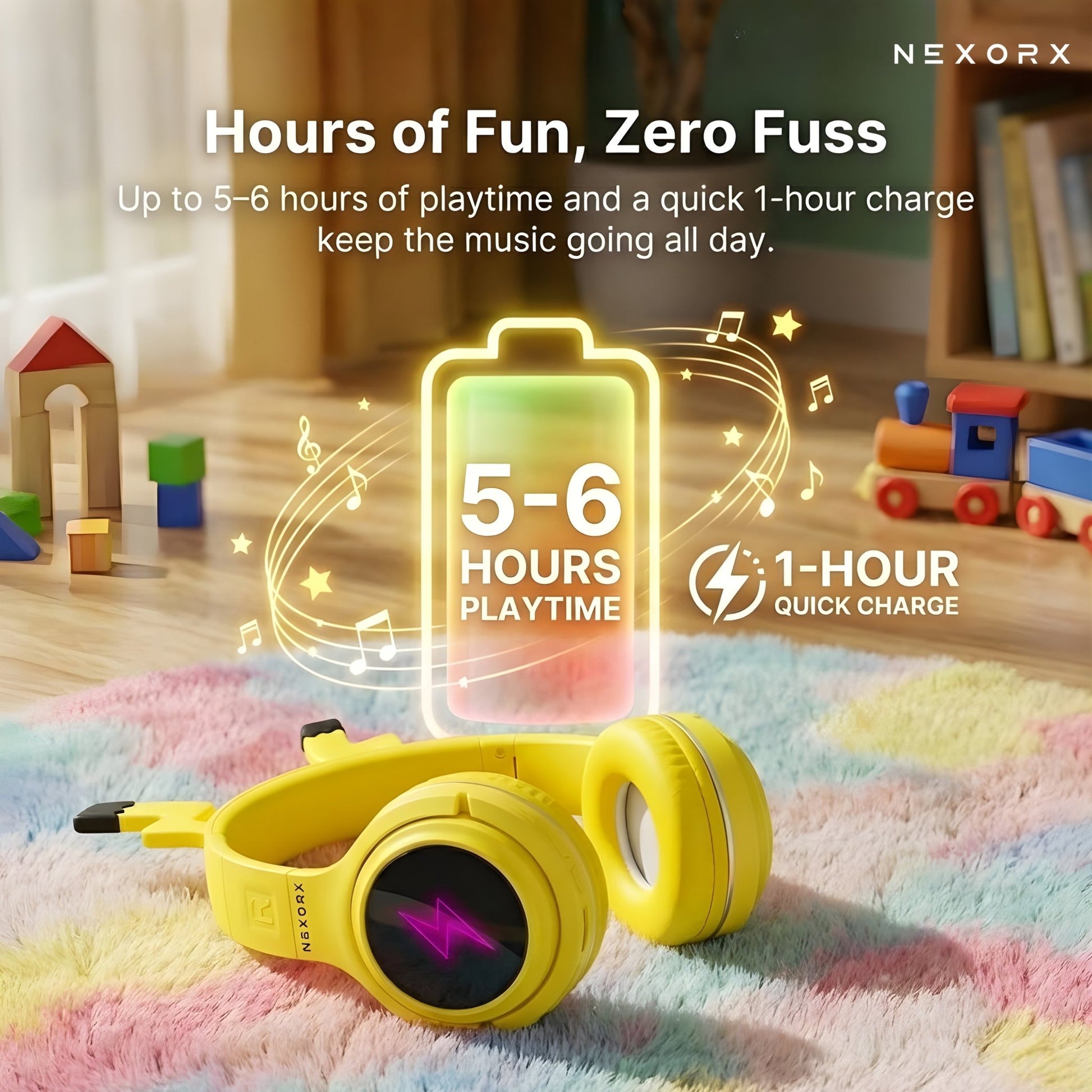 NEXORX Kids BT Headset 003 – Yellow - Marah Kids