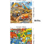 Unik Play - Go Crazy Jigsaw Puzzle | Attractive Cartoon Print Puzzle | 2 Puzzle Trays - Construction | Kids and Adults 6+ - Marah Kids