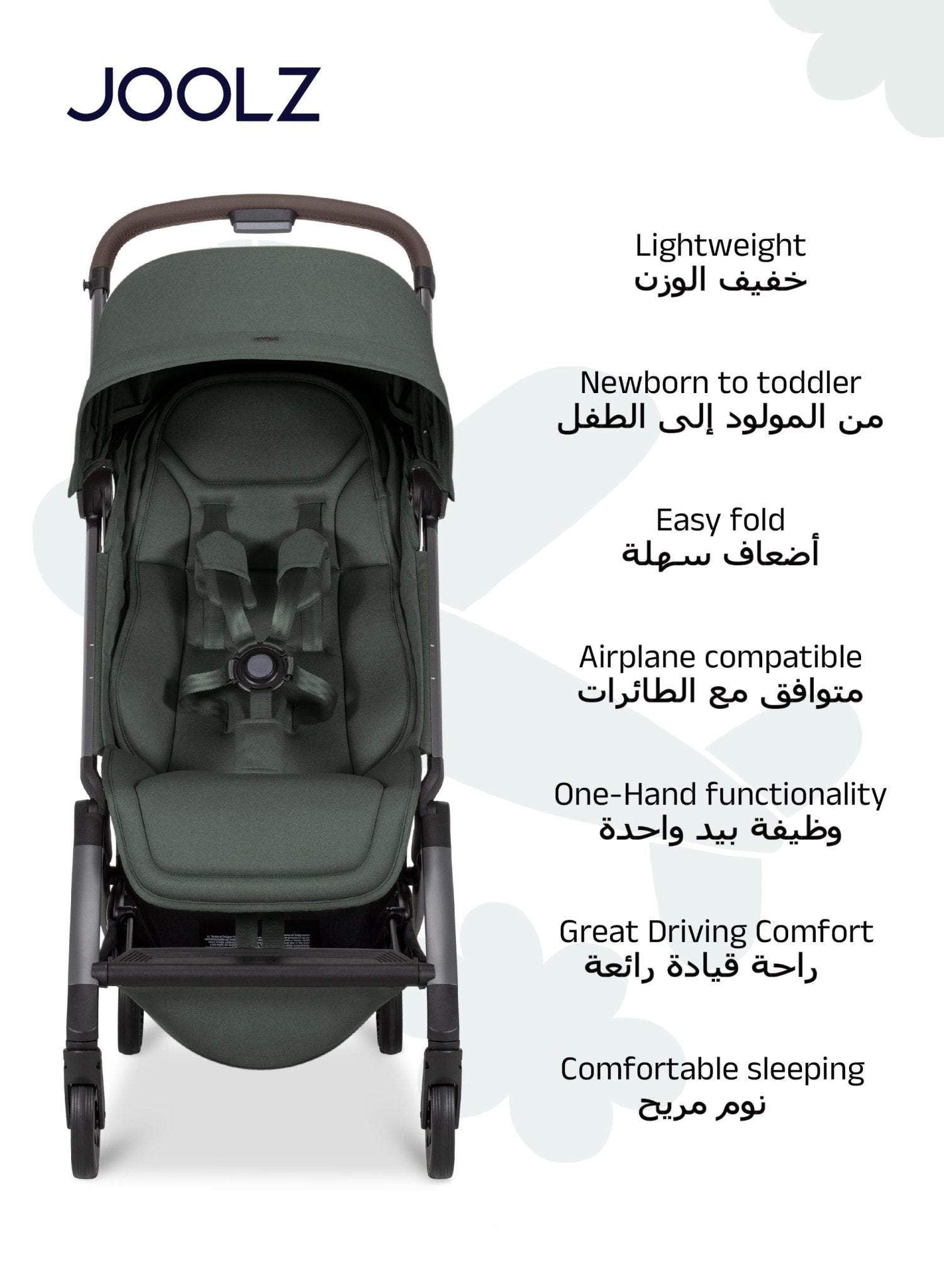 Aer² Compact Lightweight Baby Stroller 6.2kg One - Hand Fold – Forest Green - Marah Kids