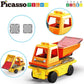 Picasso Magnetic Car Base Crank, Dump with Ladder 3in1 15 - pieces - Marah Kids