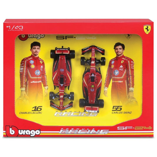 Bburago 1:24 Ferrari Formula (with helmet, without plastic stand) - SF-24 - 2pk (Vertical)