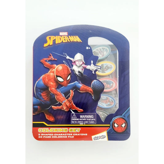 DISNEY SPIDER-MAN COLORING SET WITH SHAPED CRAYON
