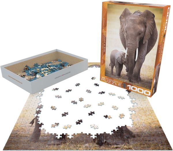 Eurographics Puzzle 1000 Elephant & Baby - Marah Kids