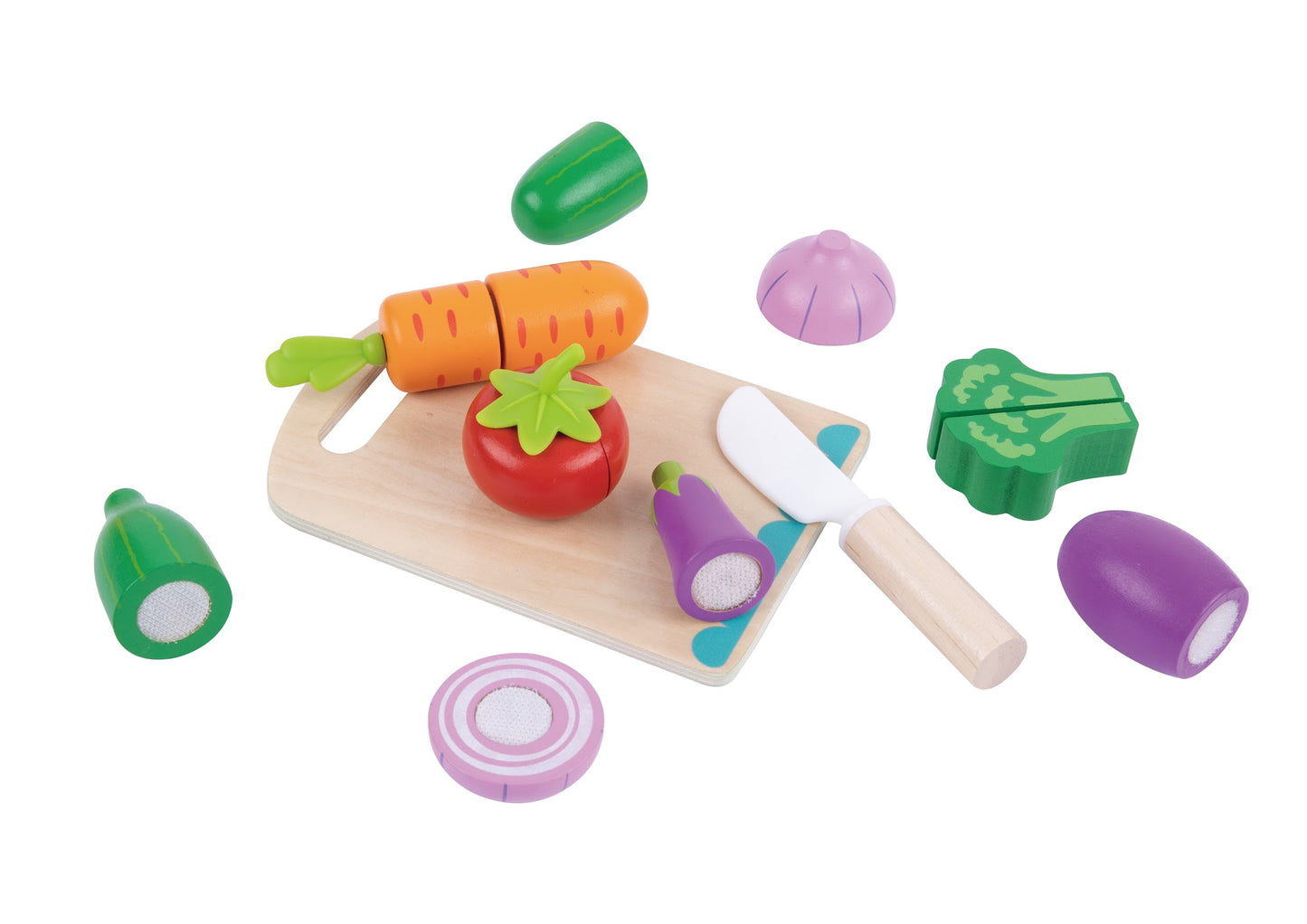 Tooky Toys Cutting Vegetables wooden play kitchen toy for ages 3+ | Marah Kids UAE